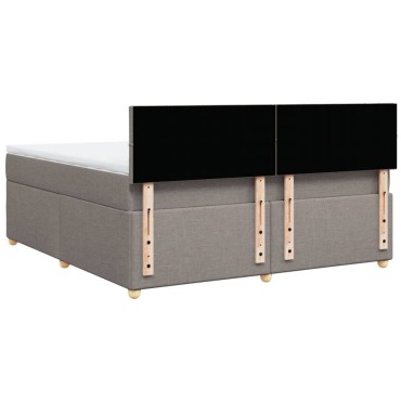 vidaXL Κρεβάτι Boxspring με Στρώμα Taupe 180x200 εκ. Υφασμάτινο