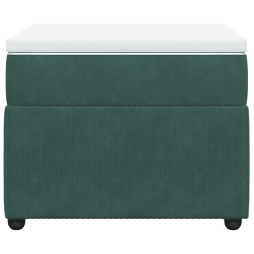 vidaXL Κρεβάτι Boxspring με Στρώμα Σκούρο Πράσινο 90x200cm Βελούδινο 1 τεμ. - Μονό