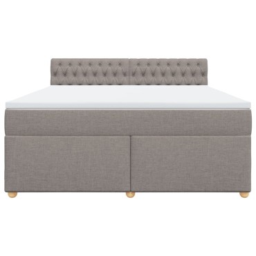 vidaXL Κρεβάτι Boxspring με Στρώμα Taupe 180x200 εκ. Υφασμάτινο