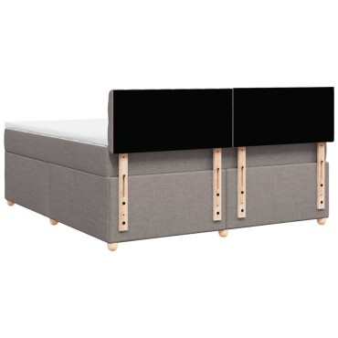 vidaXL Κρεβάτι Boxspring με Στρώμα Taupe 180x200 εκ. Υφασμάτινο
