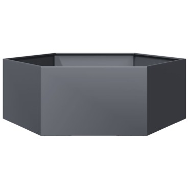 vidaXL Ζαρντινιέρα Κήπου Εξάγωνη Ανθρακί 138x120x45 εκ. Ατσάλι