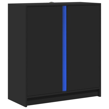 vidaXL Ντουλάπι με Φώτα LED Μαύρη 77x34x85cm Επεξεργασμένο Ξύλο 1 τεμ.