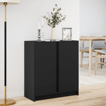 vidaXL Ντουλάπι με Φώτα LED Μαύρη 77x34x85cm Επεξεργασμένο Ξύλο 1 τεμ.