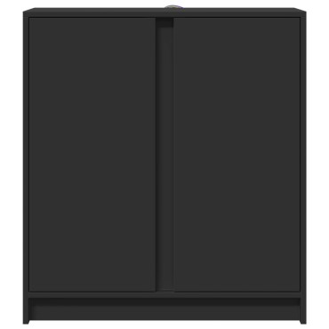 vidaXL Ντουλάπι με Φώτα LED Μαύρη 77x34x85cm Επεξεργασμένο Ξύλο 1 τεμ.