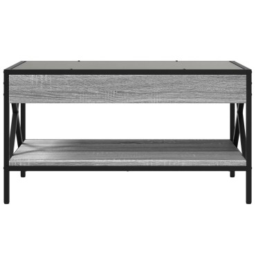 vidaXL Τραπεζάκι Σαλονιού Άπειρο Φως LED Γκρι Sonoma 70x50x38cm 1 τεμ.