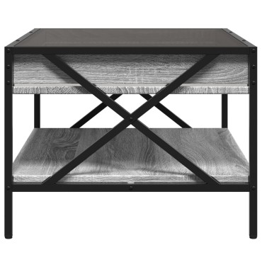 vidaXL Τραπεζάκι Σαλονιού Άπειρο Φως LED Γκρι Sonoma 70x50x38cm 1 τεμ.