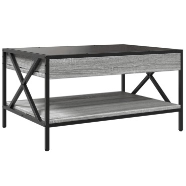 vidaXL Τραπεζάκι Σαλονιού Άπειρο Φως LED Γκρι Sonoma 70x50x38cm 1 τεμ.