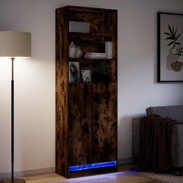 vidaXL Ντουλάπι με LED Δρυς 69x32,5x200cm από Επεξεργασμένο Ξύλο 1 τεμ.