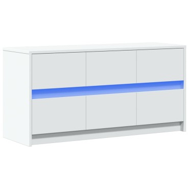 vidaXL Έπιπλο Τηλεόρασης με LED Λευκό 100x34x50cm από Επεξ. Ξύλο