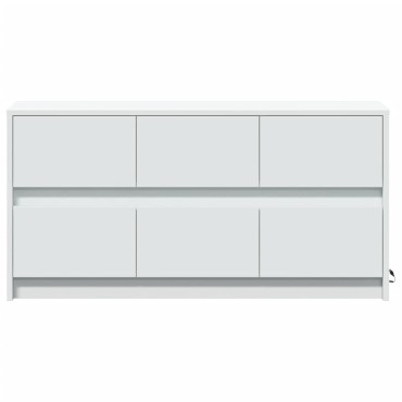 vidaXL Έπιπλο Τηλεόρασης με LED Λευκό 100x34x50cm από Επεξ. Ξύλο