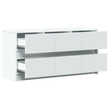 vidaXL Έπιπλο Τηλεόρασης με LED Λευκό 100x34x50cm από Επεξ. Ξύλο