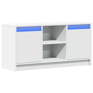 vidaXL Έπιπλο Τηλεόρασης με LED Λευκό 100x34x50cm από Επεξ. Ξύλο