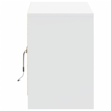 vidaXL Έπιπλο Τηλεόρασης με LED Λευκό 100x34x50cm από Επεξ. Ξύλο