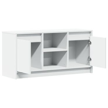 vidaXL Έπιπλο Τηλεόρασης με LED Λευκό 100x34x50cm από Επεξ. Ξύλο