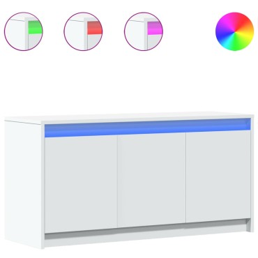 vidaXL Έπιπλο Τηλεόρασης με LED Λευκό 100x34x50cm από Επεξ. Ξύλο