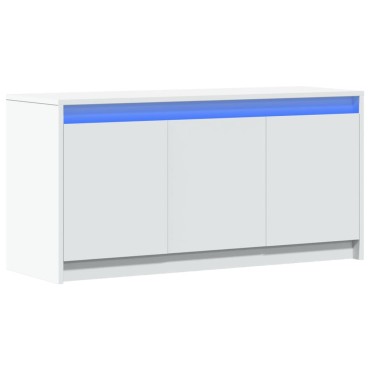 vidaXL Έπιπλο Τηλεόρασης με LED Λευκό 100x34x50cm από Επεξ. Ξύλο