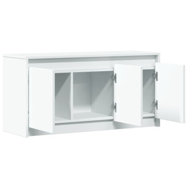 vidaXL Έπιπλο Τηλεόρασης με LED Λευκό 100x34x50cm από Επεξ. Ξύλο