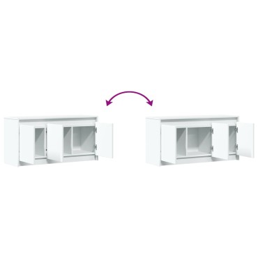 vidaXL Έπιπλο Τηλεόρασης με LED Λευκό 100x34x50cm από Επεξ. Ξύλο
