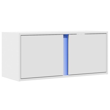vidaXL Έπιπλο Τοίχου Τηλεόρασης με LED Λευκό 80x31x35cm
