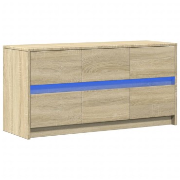vidaXL Έπιπλο Τηλεόρασης με LED Sonoma Δρυς 100x34x50cm Επεξ. Ξύλο
