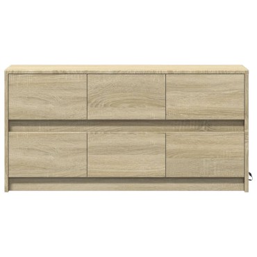 vidaXL Έπιπλο Τηλεόρασης με LED Sonoma Δρυς 100x34x50cm Επεξ. Ξύλο