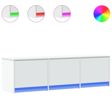 vidaXL Έπιπλο Τηλεόρασης με LED Λευκό 140x34x40cm από Επεξ. Ξύλο