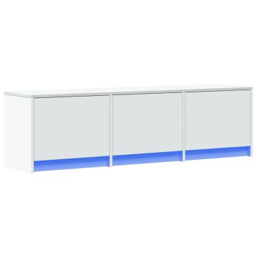 vidaXL Έπιπλο Τηλεόρασης με LED Λευκό 140x34x40cm από Επεξ. Ξύλο