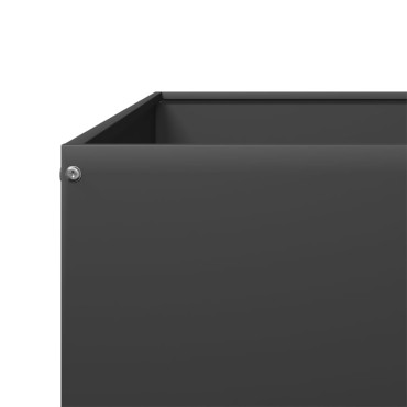 vidaXL Ζαρντινιέρα Υπερυψωμένη Μαύρο 100x100x26 εκ. Ατσάλι