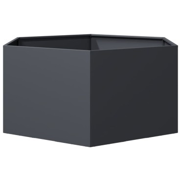 vidaXL Ζαρντινιέρα Κήπου Εξάγωνη Ανθρακί 104x90x45 εκ. Ατσάλι