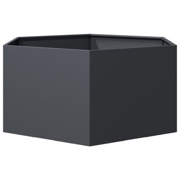 vidaXL Ζαρντινιέρα Κήπου Εξάγωνη Ανθρακί 104x90x45 εκ. Ατσάλι