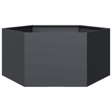 vidaXL Ζαρντινιέρα Κήπου Εξάγωνη Ανθρακί 104x90x45 εκ. Ατσάλι