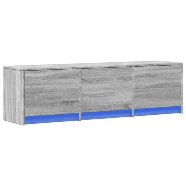 vidaXL Έπιπλο Τηλεόρασης με LED Γκρι Sonoma 140x34x40cm Επεξ. Ξύλο