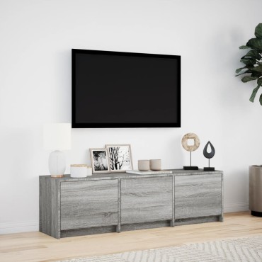 vidaXL Έπιπλο Τηλεόρασης με LED Γκρι Sonoma 140x34x40cm Επεξ. Ξύλο