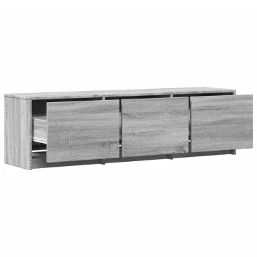 vidaXL Έπιπλο Τηλεόρασης με LED Γκρι Sonoma 140x34x40cm Επεξ. Ξύλο