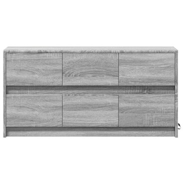 vidaXL Έπιπλο Τηλεόρασης με LED Γκρι Sonoma 100x34x50cm Επεξ. Ξύλο