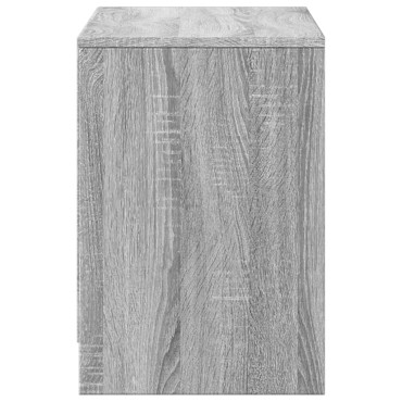 vidaXL Έπιπλο Τηλεόρασης με LED Γκρι Sonoma 100x34x50cm Επεξ. Ξύλο