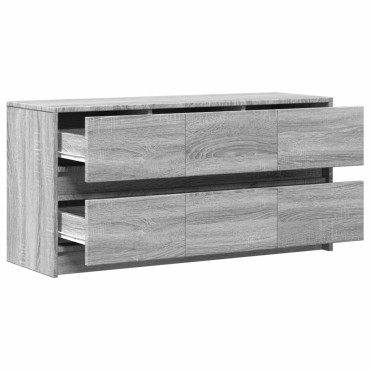 vidaXL Έπιπλο Τηλεόρασης με LED Γκρι Sonoma 100x34x50cm Επεξ. Ξύλο