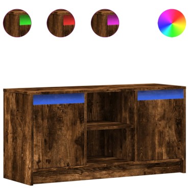vidaXL Έπιπλο Τηλεόρασης με LED Καπνιστή Δρυς 100x34x50cm Επεξ. Ξύλο