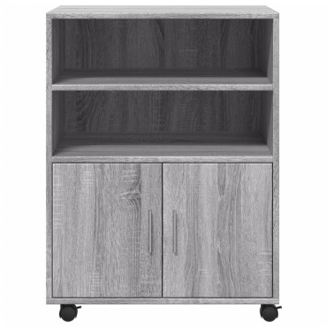 vidaXL Ντουλάπι Με Ροδάκια Γκρι Sonoma 60x48x81cm Επεξεργασμένο Ξύλο 1 τεμ.
