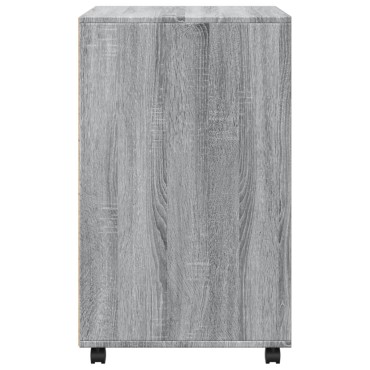 vidaXL Ντουλάπι Με Ροδάκια Γκρι Sonoma 60x48x81cm Επεξεργασμένο Ξύλο 1 τεμ.