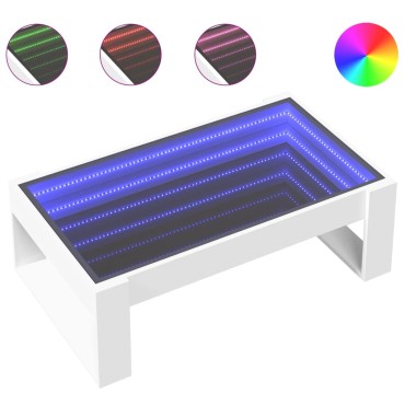 vidaXL Τραπεζάκι Σαλονιού Infinity LED Λευκό 90x53x30cm 1 τεμ.
