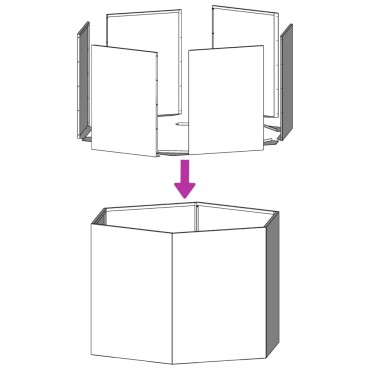 vidaXL Ζαρντινιέρες Κήπου 2τεμ Εξάγωνη 46x40x45 εκ Γαλβανισμένο Χάλυβα