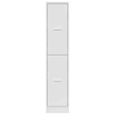 vidaXL Συρταριέρα Γενικής Χρήσης Γυαλ. Λευκό 30x41x144,5 Επεξ. Ξύλο 30x41x144,5cm 1 τεμ.
