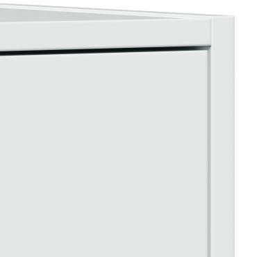 vidaXL Συρταριέρα Γενικής Χρήσης Γυαλ. Λευκό 30x41x144,5 Επεξ. Ξύλο 30x41x144,5cm 1 τεμ.