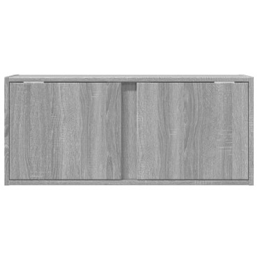 vidaXL Έπιπλο Τοίχου Τηλεόρασης με LED Γκρι Sonoma 80x31x35cm