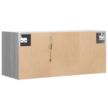 vidaXL Έπιπλο Τοίχου Τηλεόρασης με LED Γκρι Sonoma 80x31x35cm