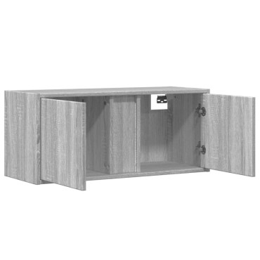 vidaXL Έπιπλο Τοίχου Τηλεόρασης με LED Γκρι Sonoma 80x31x35cm