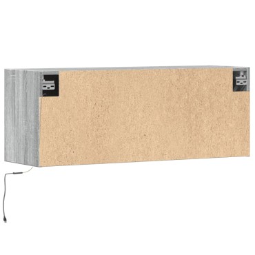 vidaXL Έπιπλο Τοίχου Τηλεόρασης με LED Γκρι Sonoma 100x31x38cm