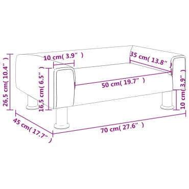 vidaXL Καναπές Παιδικός Μαύρο 70x45x26,5cm από Βελούδο 1 τεμ.