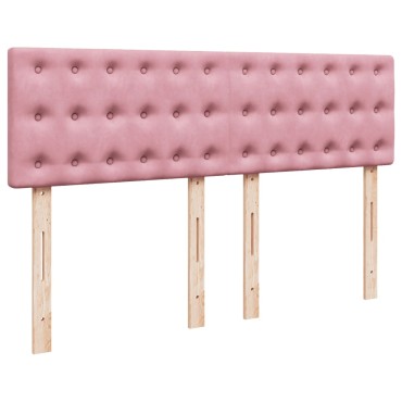 vidaXL Κρεβάτι Boxspring με Στρώμα Ροζ 140x200cm Βελούδινο 1 τεμ. - Διπλό